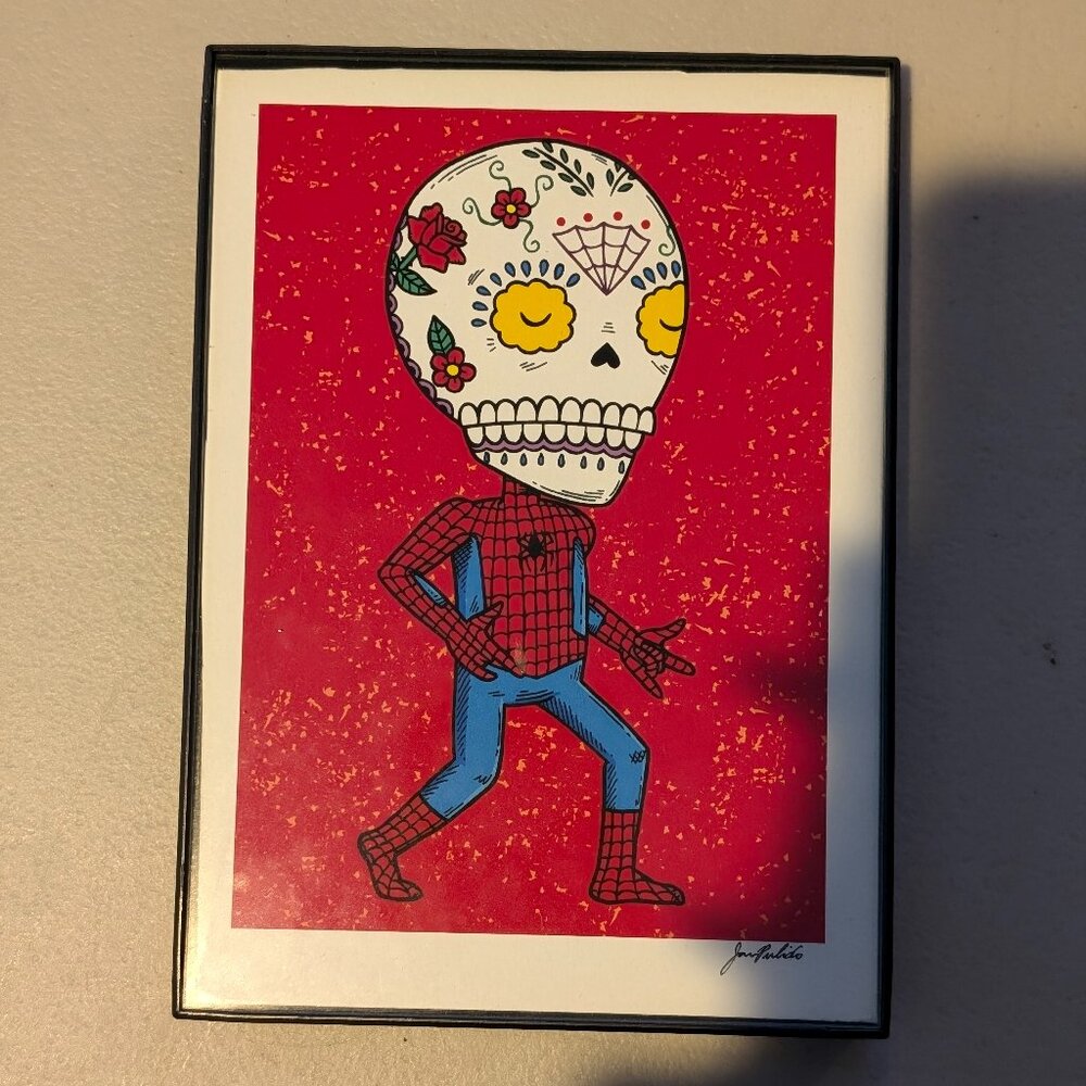 NWOT Spiderman/Day of the Dead Art